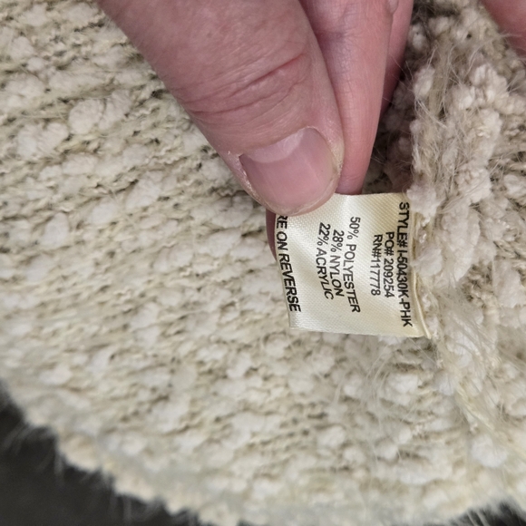 Lovestitch Cream Textured Bouclé Knit Sweater S/M Cozy Oversized Pullover - Picture 7 of 8